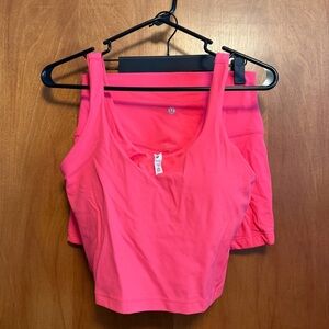 Lululemon Align Tank Top and Shorts Set Hot Pink 8